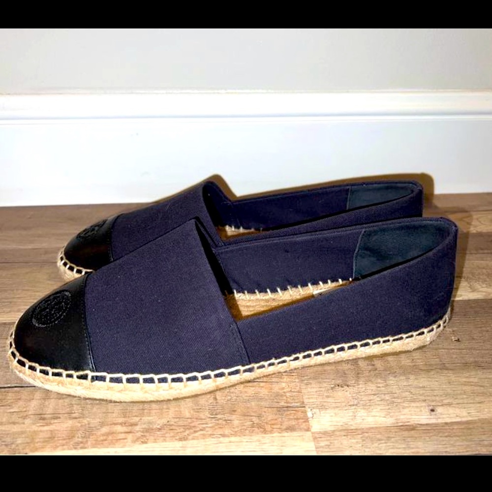 New Tory Burch Canvas Espadrilles Flat Shoes